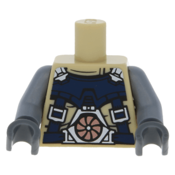 LEGO Minifig Torso beige/dunkelblaue von Psyklon (1338) Q05