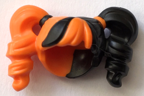 LEGO Hair female pigtails orange/black (28798) T07