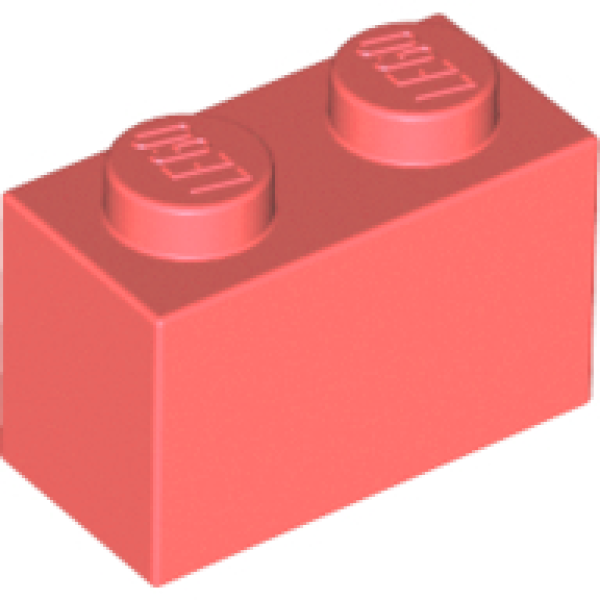 LEGO Stein 1x2 Korall rot (3004) BR