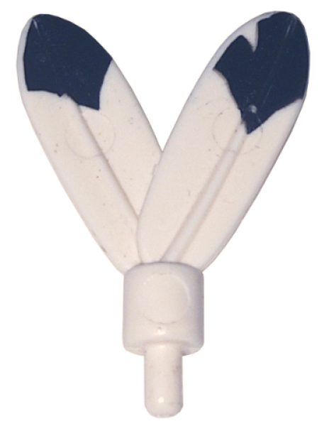 LEGO Plume Feathers white Black Tip Pattern (30126) T09