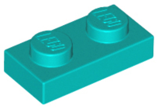 LEGO Platte 1x2 türkis (3023)