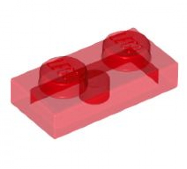 LEGO Platte 1x2 transparent rot (3023)