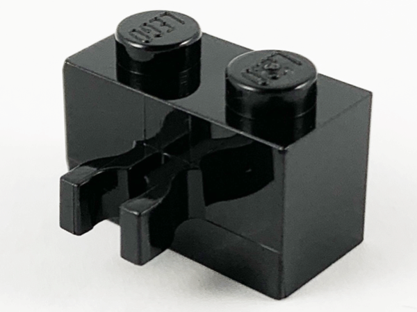 LEGO Stein 1x2 mit vertikalem Clip schwarz (30237) N11