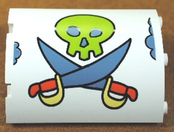 LEGO Flagge 4 x 4 x 6 mit Schädel und Schwertern T13