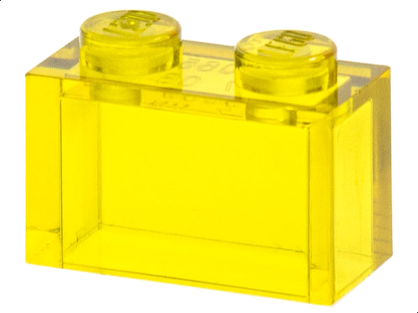 LEGO Stein 1x2 gelb transparent 3065 (3004)