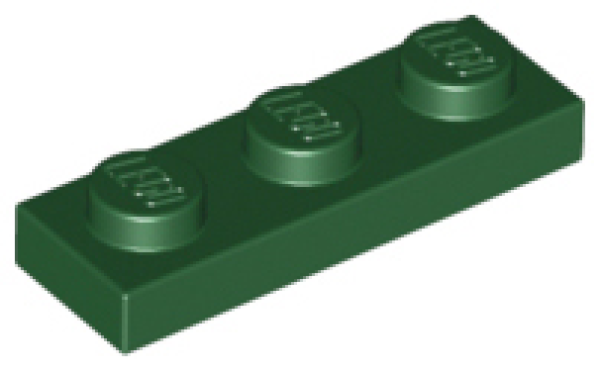 LEGO Plate 1x3 dark green (3623) PL
