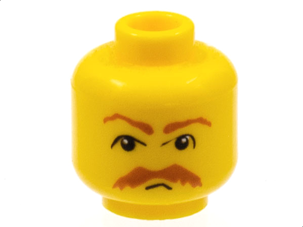 LEGO Minifig Kopf gelb Schnurrbart (041) S09