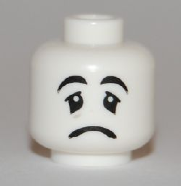 LEGO Minifig , Kopf Mime trauriges Gesicht weiß S9