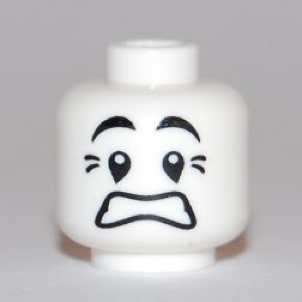 LEGO Minifig , Kopf Mime erschrockenes Gesicht weiß S9