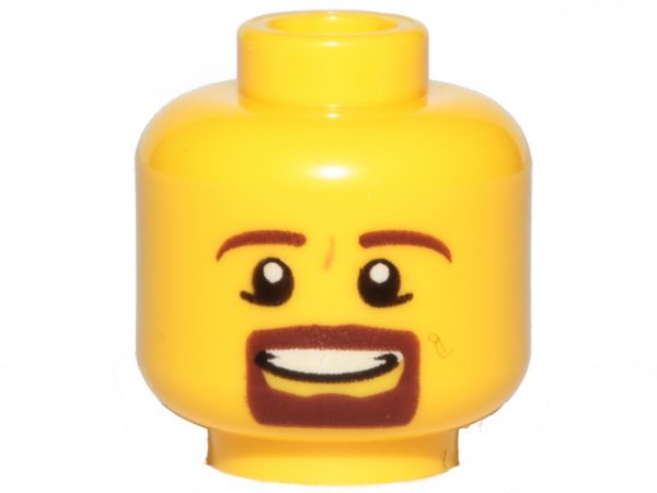 LEGO Minifig Kopf männlich brauner Kinnbart S07