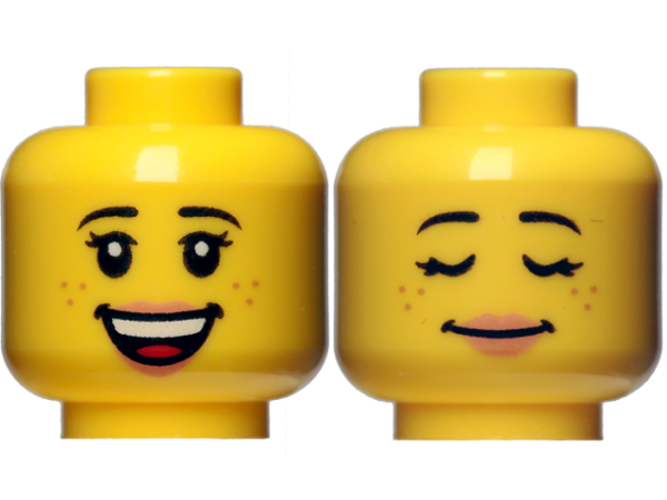 LEGO Minifig Kopf doppelseitig weiblich Lächeln und Schlafendes gesicht S07