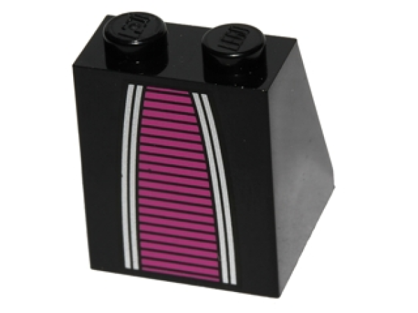 LEGO Minifig Legs black dress with magenta pattern (3678) S12