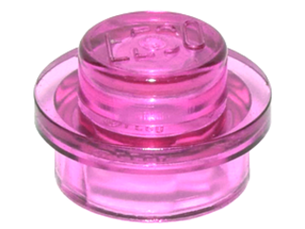 LEGO Platte rund 1x1 transparent dunkel pink (4073)