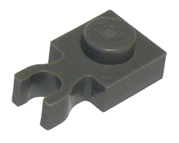 LEGO Platte mit Vertikal-clip 1x1 dunkelgrau (4085)  O09