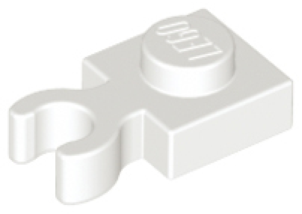 LEGO Platte mit Vertikal-clip 1x1 weiss (4085) O07