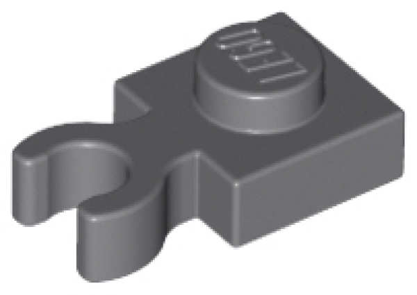 LEGO Platte mit Vertikal-clip 1x1 dunkelgrau (4085)  O07