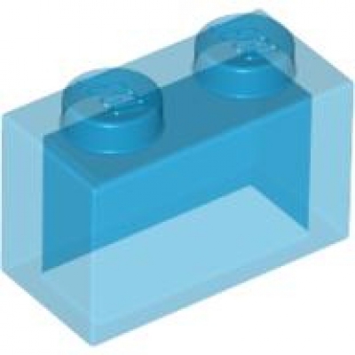 LEGO Stein 1x2 transparent dunkel blau 3065 (3004)
