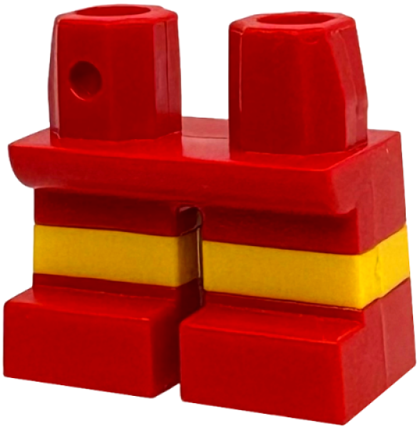 LEGO Legs assembly short red/yellow (3523) S12