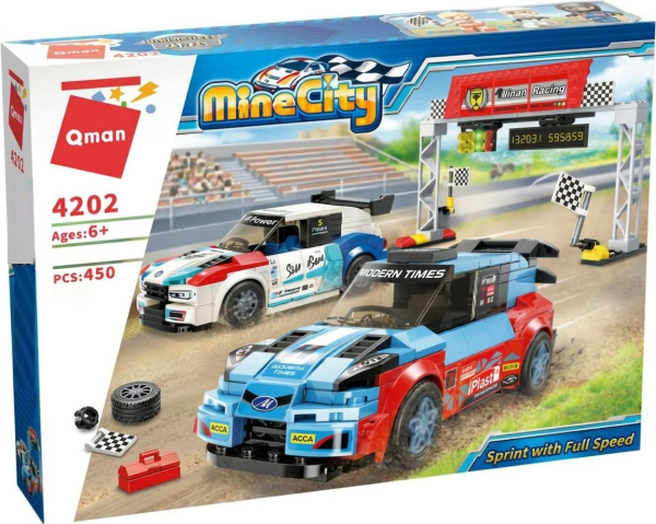 QMAN Set "Mine City" 2 Rennwagen 4202