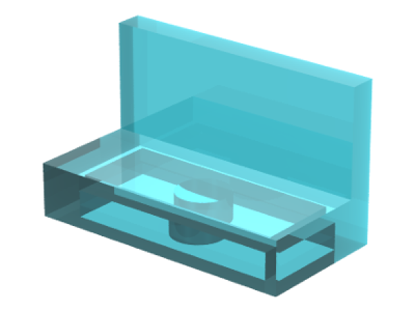 LEGO tile panel rounded 1x2 trans blue (4865) G3