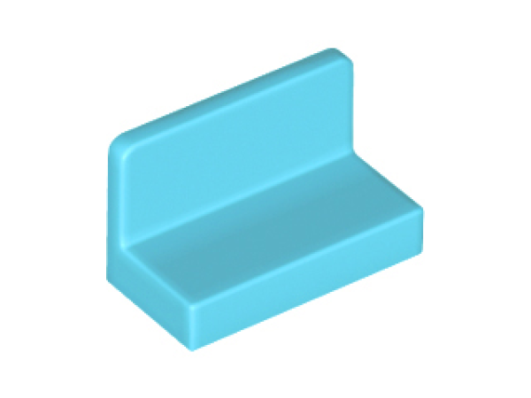 LEGO Fliese Paneele abgerundet 1x2 azur blau (4865) F3