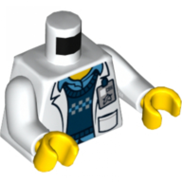 LEGO Minifig Torso "Arzt" Kittel weiss/blau (973) Q06