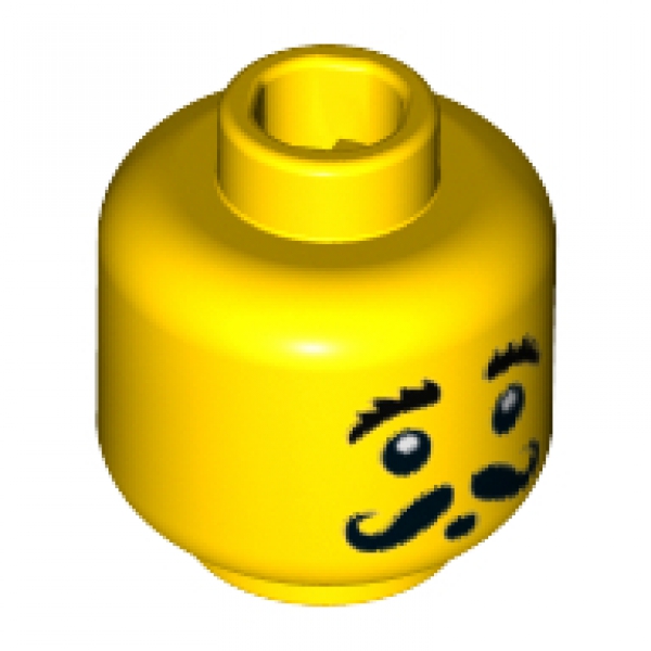 LEGO Minifig Kopf gelb schwarzer Schnurrbart (1249) S09
