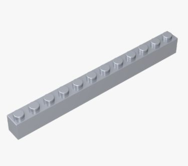 GoBricks Baustein 1x12 mattes silber (GB6112412)
