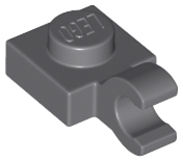 LEGO plate with horizontal clip 1x1 dark-gray (61252) O09