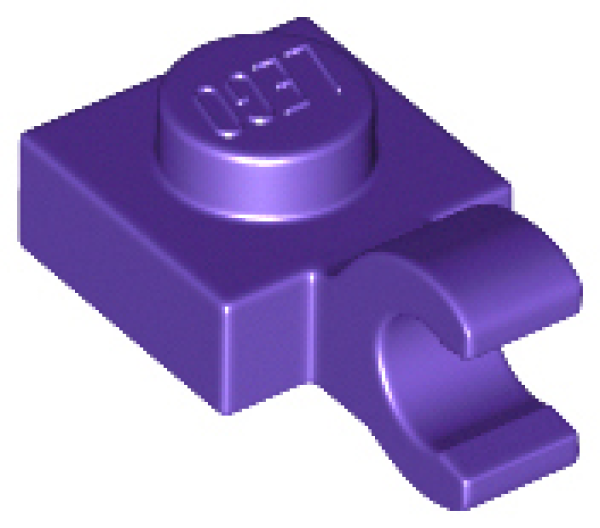 LEGO Platte mit Horizontal-clip 1x1 lila (61252) O09
