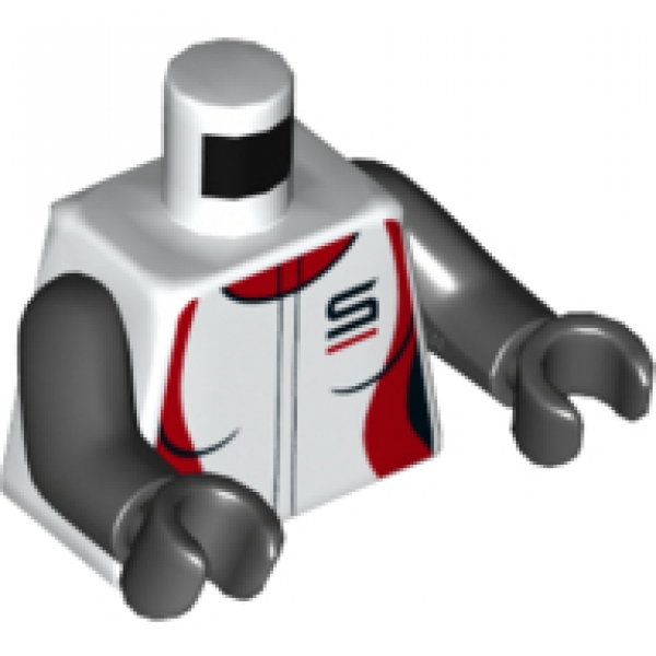 LEGO Minifig Torso weiss/rot "SPORT"  (2896) R10