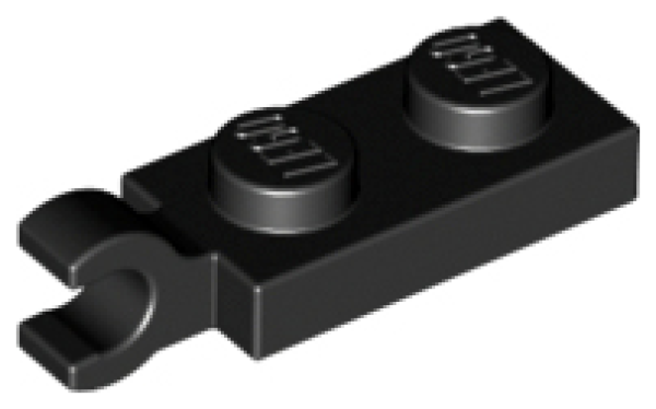 LEGO Platte 1x2 Clip horizontal schwarz (63868) O10