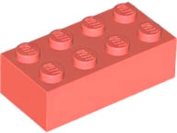 LEGO Stein 2x4 korall rot (3001) BR