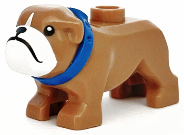 LEGO Animal Dog French Bulldog Nougat blue collar (65388) V09