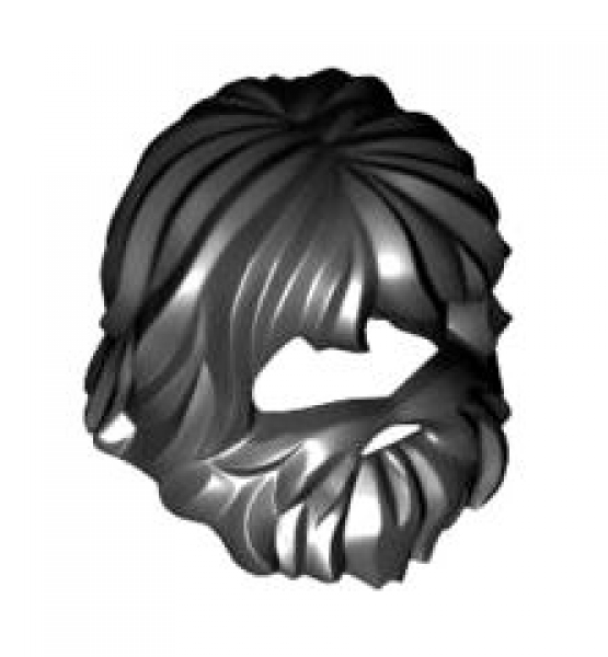 LEGO Haare mit Bart "Höhlenmensch" schwarz (87999) T07