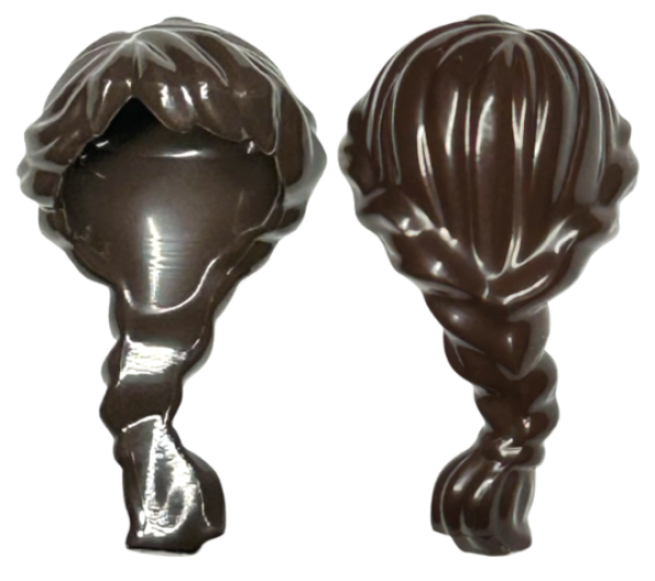 LEGO Hair Ponytail french braided dark brown (88286) T08