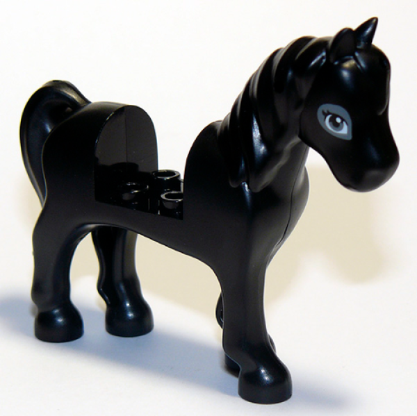 LEGO Horse black with eyes (93083)