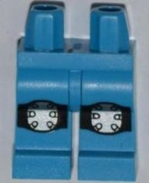 LEGO Minifig Beine mit rundem silbernem Knieschoner S16