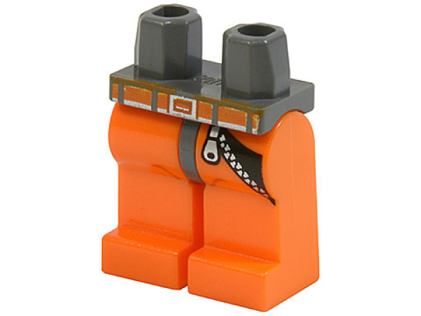 LEGO Minifig Beine dk-grau/orange mit Gürtel (0104) S13