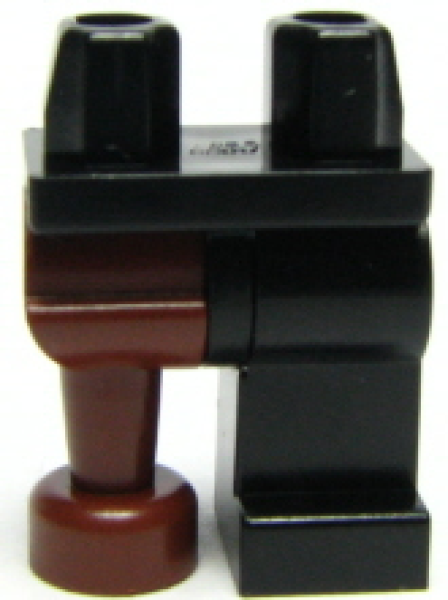 LEGO Legs assembly black with brown pirate's peg leg (960) S11