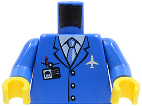 LEGO Minifig Torso Flugzeug Crew blau (782) P09