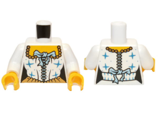 LEGO Minifig weiblicher Torso Pirat weiss (737) P09