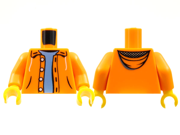 LEGO Minifig Torso orange offene Jacke (972) P11
