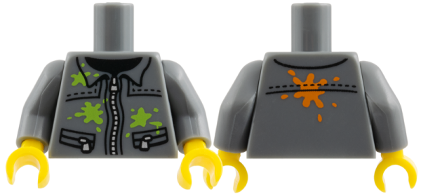 LEGO Minifig Torso "Paintball" dunkelgrau (1696) Q08