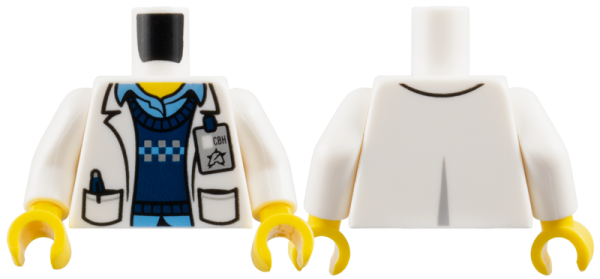 LEGO Minifig Torso "Arzt" Kittel weiss/blau (973) Q06
