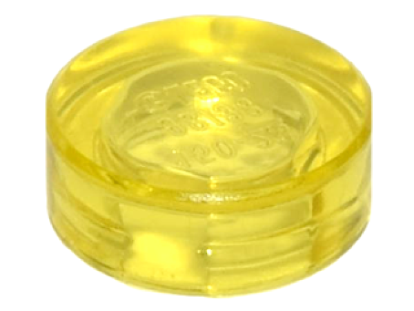 LEGO Fliese rund 1x1 transparent gelb (98138)