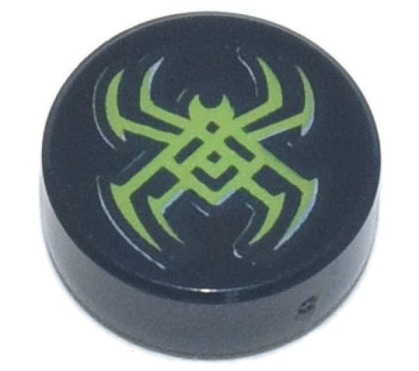 LEGO Fliese 1x1rund bedruckt Spinne