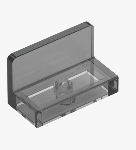 LEGO tile panel rounded 1x2 transparent black (4865) 26169 G2