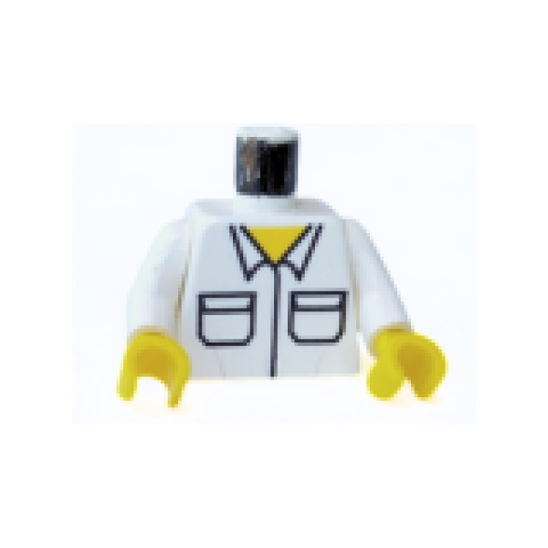 LEGO Minifig Weiß Oberkörperhemd mit Taschen (1801) Q10