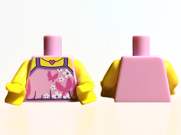 LEGO Minifig Torso pink Top mit Schmetterlingen und herzkette (538) P07